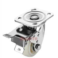 4inch to 8 inch Heavy duty duty stainless steel caster top plate swivel locking with white plastic wheel