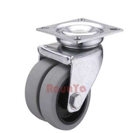 2" 3"Office chair caster twin wheel swivel wheel top plate soft non-marking TPR