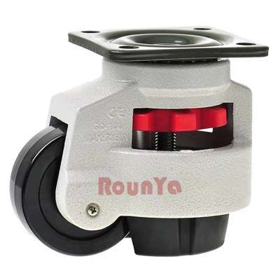 Premium quality retractable machine leveling caster plate mounted with nylon caster wheel