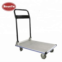 Heavy duty aluminum folding handle platform truck 4 - wheel 440/550lbs. capacity