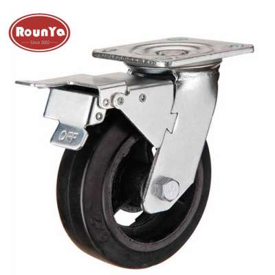 Heavy duty swivel casters rubber wheels with brake 660lbs capacity