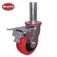 4" to 8" heavy duty multifunction scaffolding caster with polyurethane wheel