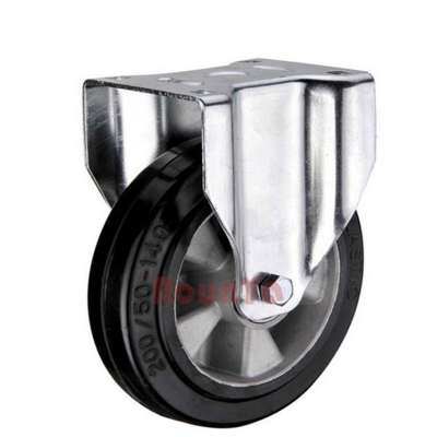 European style mold on elastic rubber wheel ball bearing heavy duty caster